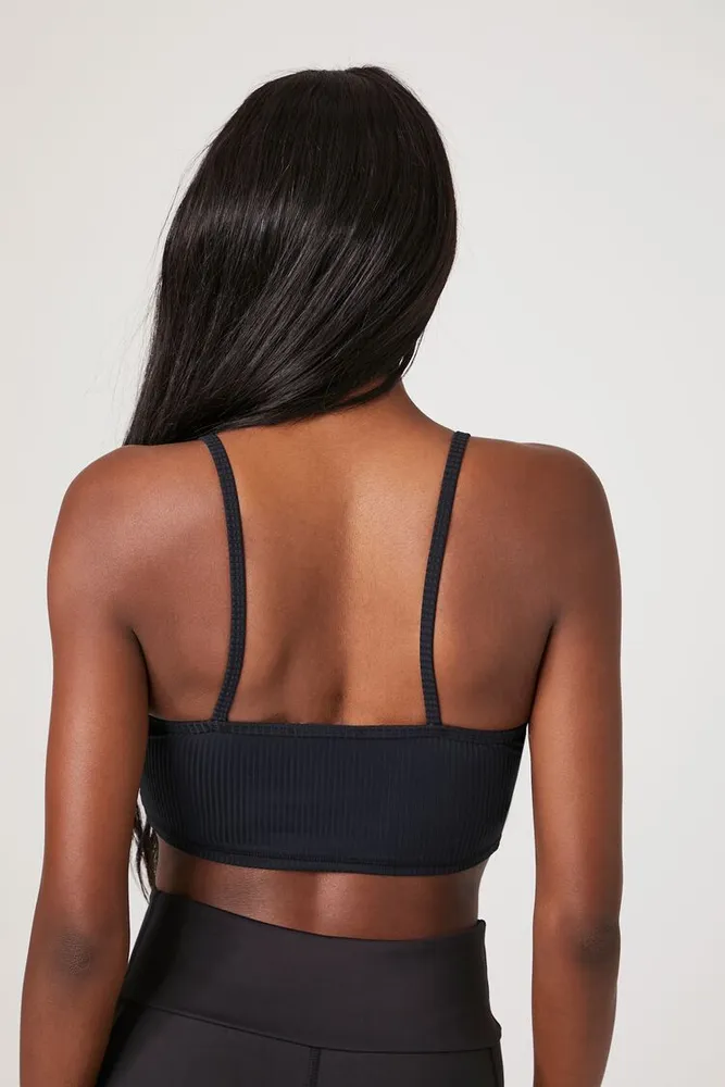 Women's Longline Sports Bra in Black, XS