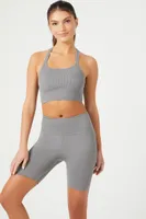 Women's Active Seamless Biker Shorts in Dark Grey Small