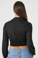 Women's Curved-Hem Bustier Crop Top