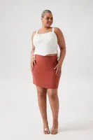 Women's Straight Mini Skirt Brown,