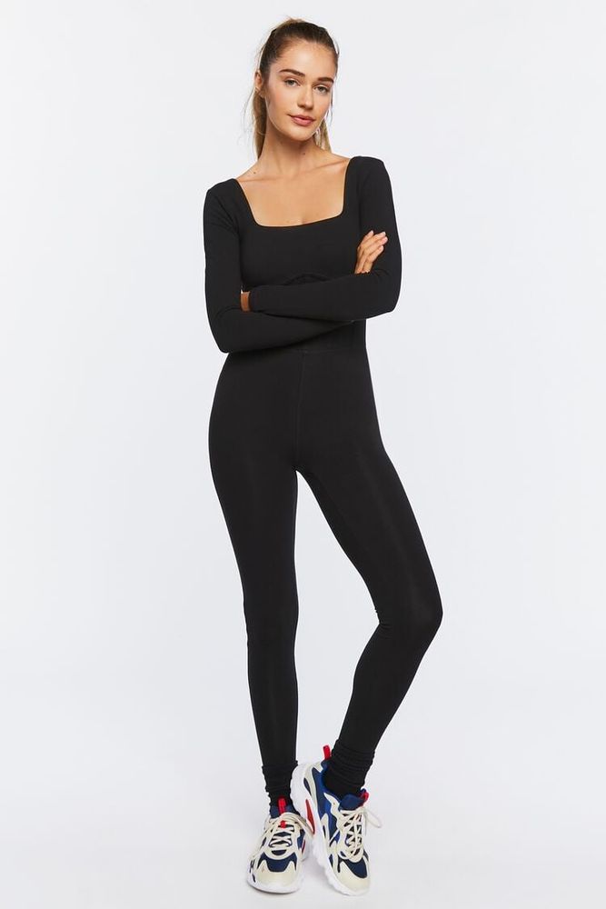 Black Long Sleeve Corset Jumpsuit - S / Black