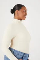 Women's Turtleneck Bodysuit in Cream, 0X