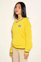 Women's Los Angeles Lakers Patch Sweater in Yellow/Purple Large