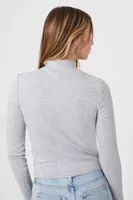 Women's Breckenridge Mock Neck Top in Heather Grey Small