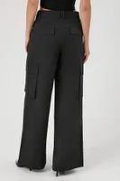 Women's Wide-Leg Cargo Pants in Black, XS