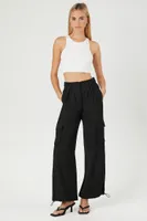 Women's Toggle Cargo Joggers in Black Small