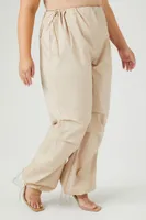 Women's Poplin Cargo Pants in Khaki, 1X