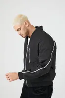 Men Zippered Drop-Sleeve Bomber Jacket