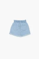 Girls Paperbag Denim Shorts (Kids) Denim,