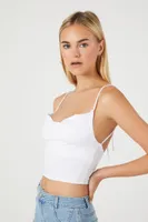 Women's Tie-Back Cropped Cami in White Medium