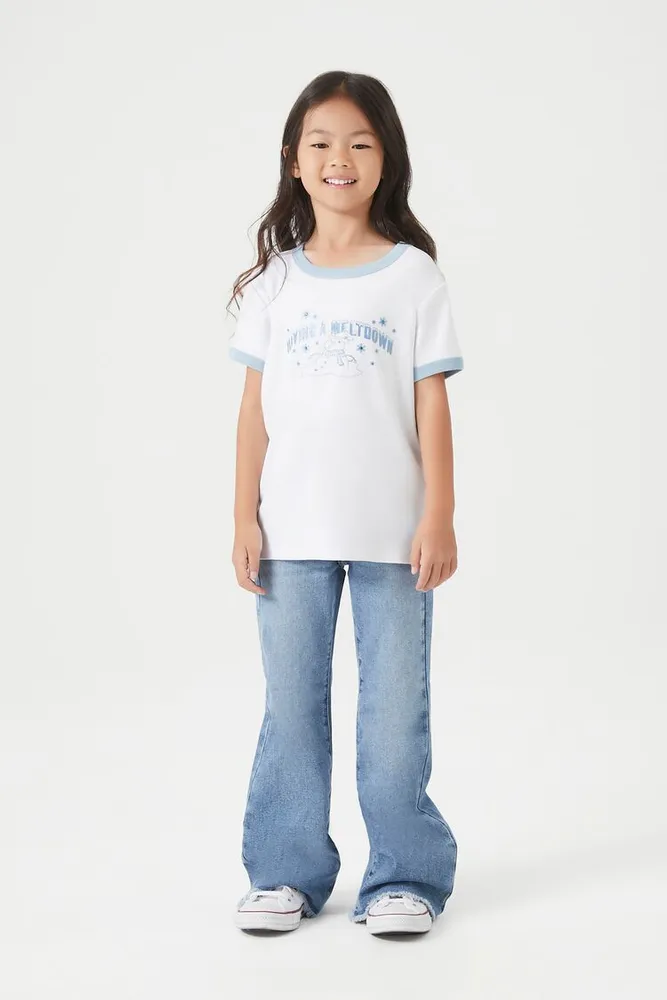 Girls Meltdown Ringer T-Shirt (Kids) White,