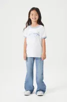 Girls Meltdown Ringer T-Shirt (Kids) in White, 13/14