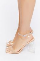 Women's Clear Vinyl Flare Heels in Nude/Clear, 5.5