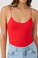 Women's Seamless Cami Lingerie Bodysuit in Fiery Red Medium