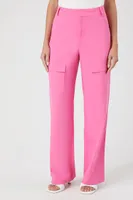 Women's Twill Cargo Pants in Pink Small