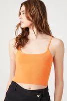 Women's Sweater-Knit Cropped Cami in Orange Small