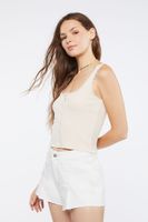 Women's Lace-Trim Cropped Tank Top