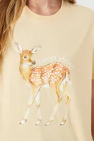 Women's Sweet Thing Deer Graphic T-Shirt Tan