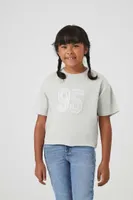 Girls Lace 95 Graphic T-Shirt (Kids) in Grey/White, 7/8