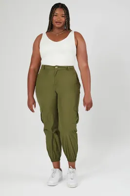 Women's Cargo Joggers in Olive, 0X