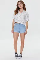 Women's Curvy Rolled Cuff Denim Shorts Denim, 30