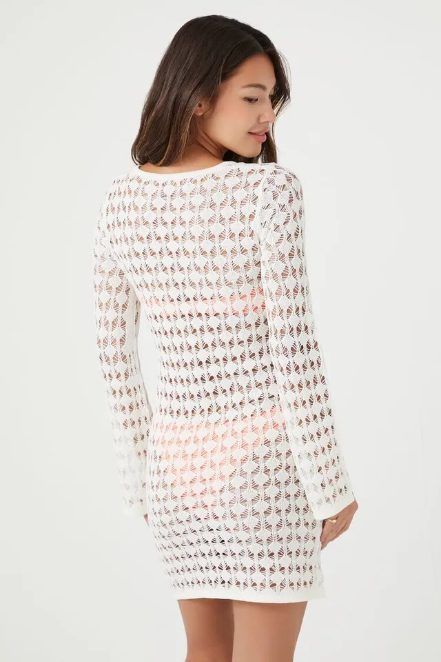 white christmas dresses Cancun Crochet White Dress – VETCHY main image 0