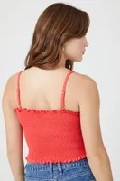 Women's Smocked Cropped Cami in Cayenne Medium