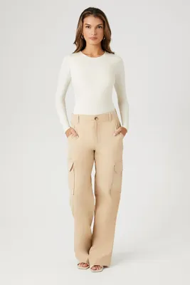 Women's High-Rise Wide-Leg Pants in Khaki Medium