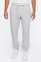 Men Fleece Drawstring Joggers in Heather Grey, XXL