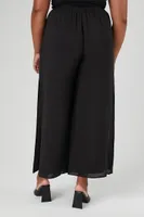 Women's Split Wide-Leg Pants in Black, 3X