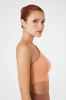 Women's V-Strap Cropped Cami in Toasted Almond Medium