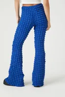 Women's Popcorn Knit Flare Pants in Cobalt Small