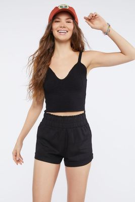 Women's Smocked Linen-Blend Shorts