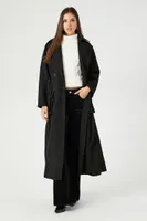 Women's Belted Faux Suede Trench Coat Small