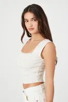 Women's Lace-Trim Sleeveless Crop Top