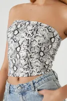 Women's Contour Snake Print Tube Top