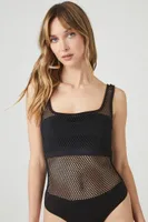 Women's Fishnet Tank Bodysuit