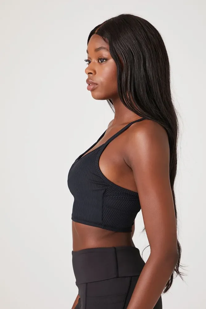 Women's Longline Sports Bra in Black, XS