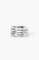 Women's Layered Wire Cuff Bracelet in Silver