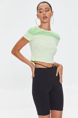 Women's Cropped Colorblock T-Shirt Small