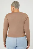 Women's Ribbed Long-Sleeve Top Ash Brown,