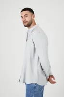 Men Rayon-Blend Pocket Shirt in Light Grey Medium