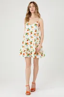 Women's Papaya Print Shift Mini Dress