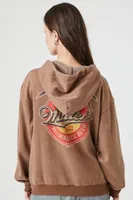 Women's Fleece Miller Zip-Up Hoodie in Brown Small