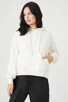 Women's French Terry Drawstring Hoodie in Vanilla Small