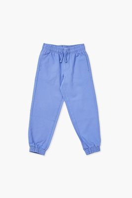 Kids Drawstring Joggers (Girls + Boys) in Light Blue, 11/12