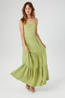 Women's Tiered Cami Maxi Dress in Sage Small