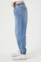 Women's Drawstring Denim Joggers in Medium Denim Small