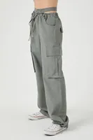 Women's Baggy Cutout Cargo Pants in Sage Small