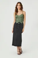 Women's Frayed M-Slit Maxi Skirt in Black Medium